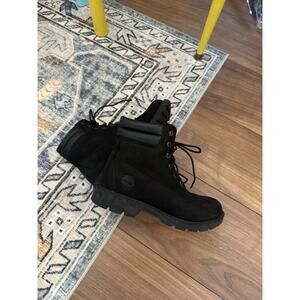 Timberland Women’s Size 8 Premium 6-Inch Waterproof Boots Black Nubuck 8658A